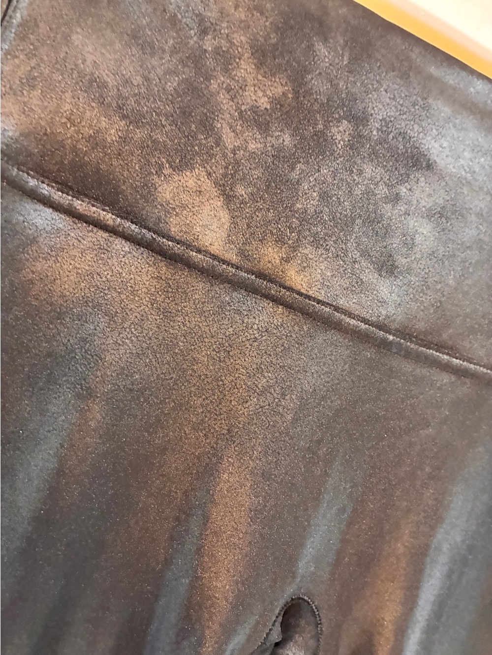 Spanx Faux Leather Black High-Waist Leggings size Petite Large - Picture 7 of 7